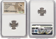 CENTRAL GAUL. Sequani. Ca. mid-1st century BC. AR quinarius (14mm, 6h). NGC XF. Male head with curly hair left / SE-QVANOIO-TVOS, boar standing left. ...