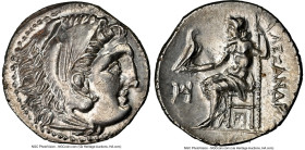 MACEDONIAN KINGDOM. Alexander III the Great (336-323 BC). AR drachm (18mm, 4.11 gm, 1h). NGC MS 4/5 - 4/5, die shift. Posthumous issue, Teos, ca. 310-...