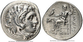 MACEDONIAN KINGDOM. Alexander III the Great (336-323 BC). AR drachm (18mm, 4.20 gm, 11h). NGC XF 5/5 - 2/5, scratches, brushed. Posthumous issue, Colo...