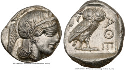 ATTICA. Athens. Ca. 440-404 BC. AR tetradrachm (26mm, 17.19 gm, 4h). NGC MS 4/5 - 4/5. Mid-mass coinage issue. Head of Athena right, wearing earring, ...