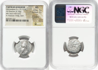 PARTHIAN KINGDOM. Mithradates II (ca. 121-91 BC). AR drachm (22mm, 4.18 gm, 1h). NGC MS 5/5 - 3/5, brushed. Rhagae or Ecbatana. Diademed, draped bust ...