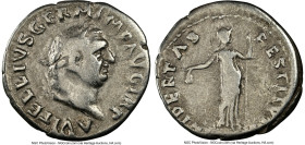 Vitellius (late April-20 December AD 69). AR denarius (19mm, 6h). NGC Choice Fine. Rome. A VITELLIVS GERM IMP AVG TR P, laureate head of Vitellius rig...