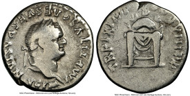 Titus, as Augustus (AD 79-81). AR denarius (18mm, 4h). NGC Fine. Rome, January-June AD 80. IMP TITVS CAES VESPASIAN AVG P M, laureate head of Titus ri...