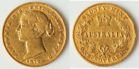 Victoria gold Sovereign 1870-SYDNEY VF, Sydney mint, KM4, Fr-10. Last year of type. 22mm. 7.93gm. HID09801242017 © 2025 Heritage Auctions | All Rights...