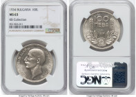 Boris III 100 Leva 1934 MS63 NGC, London mint, KM45. Two year type. Ex. KB Collection From the KB Collection HID09801242017 © 2025 Heritage Auctions |...