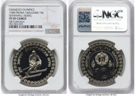 People's Republic silver Proof Proba "Downhill Skiing" 10 Leva 1984 PR69 Cameo NGC, Sofia mint, KM-Pn25. Sarajevo XIV Winter Olympic Games - Downhill ...