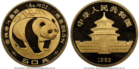 People's Republic gold "Panda" 50 Yuan (1/2 oz) 1983 PR68 NGC, Shanghai mint, KM71. Panda Bullion series. HID09801242017 © 2025 Heritage Auctions | Al...