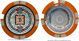 Satori plastic Loaded (Unredeemed) "Poker Chip - Orange" 0.001 Bitcoin (BTC) ND MS70 NGC, Ahonen-pg 246. Serial #016497 (post-fork). Firstbits: 1Ji15e...