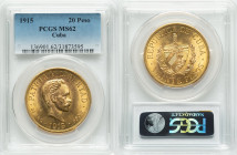 Republic gold 20 Pesos 1915 MS62 PCGS, Philadelphia mint, KM21, Fr-1. First year of type. HID09801242017 © 2025 Heritage Auctions | All Rights Reserve...