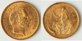 Christian IX gold 10 Kroner 1900 (h)-VBP XF, Copenhagen mint, KM790.2, Fr-296. 18.5mm. 4.48gm. HID09801242017 © 2025 Heritage Auctions | All Rights Re...