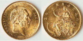 Christian IX gold 20 Kroner 1876 (h)-CS XF, Copenhagen mint, KM791, Fr-295. 23mm. 8.95gm. HID09801242017 © 2025 Heritage Auctions | All Rights Reserve...