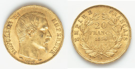 Napoleon III gold 20 Francs 1856-A XF, Paris mint, KM781.1, F-531/9. 21mm. 6.45gm. HID09801242017 © 2025 Heritage Auctions | All Rights Reserved www.H...