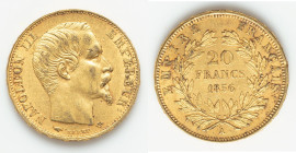 Napoleon III gold 20 Francs 1856-A XF, Paris mint, KM781.1, F-531/9. 21mm. 6.43gm. HID09801242017 © 2025 Heritage Auctions | All Rights Reserved www.H...