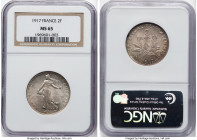 Republic 2 Francs 1917 MS65 NGC, Paris mint, KM845.1, F-266.19. Almond tone with underlying mint bloom. HID09801242017 © 2025 Heritage Auctions | All ...