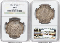 Republic 5 Francs 1873-A MS64 NGC, Paris mint, KM820.1. HID09801242017 © 2025 Heritage Auctions | All Rights Reserved www.HA.com/TexasAuctioneerLicens...