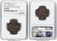 Kent. Canterbury copper 1/2 Penny Token 1794 AU58 Brown NGC, D&H-7. Edge: PAYABLE AT JAMES ROBERT. HID09801242017 © 2025 Heritage Auctions | All Right...