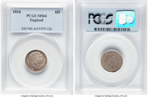 George III 6 Pence 1816 MS64 PCGS, KM665, S-3791. HID09801242017 © 2025 Heritage Auctions | All Rights Reserved www.HA.com/TexasAuctioneerLicenseNotic...