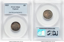 George IV 6 Pence 1825 MS64 PCGS, KM691, S-3814. The bold details are enhanced by a subtle rainbow patina. HID09801242017 © 2025 Heritage Auctions | A...