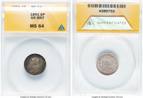 Victoria 6 Pence 1891 MS64 ANACS, KM760, S-3929. HID09801242017 © 2025 Heritage Auctions | All Rights Reserved www.HA.com/TexasAuctioneerLicenseNotice...