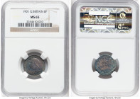 Victoria 6 Pence 1901 MS65 NGC, KM779, S-3941. Bedecked in multi-colored toning. HID09801242017 © 2025 Heritage Auctions | All Rights Reserved www.HA....