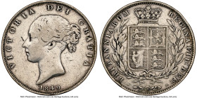 Victoria 3-Piece Lot of Certified 1/2 Crowns Issues NGC, 1) "Small Date" 1/2 Crown 1849 VF Details (Cleaned), Small date variety. 2) 1/2 Crown 1848/6 ...