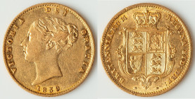 Victoria gold 1/2 Sovereign 1859 XF, KM735.1. 19.3mm. 3.96gm. HID09801242017 © 2025 Heritage Auctions | All Rights Reserved www.HA.com/TexasAuctioneer...