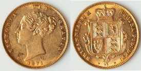 Victoria gold 1/2 Sovereign 1871 AU, KM735.2. Die #65. 19.3mm. 3.99gm. HID09801242017 © 2025 Heritage Auctions | All Rights Reserved www.HA.com/TexasA...