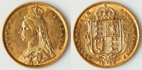Victoria gold 1/2 Sovereign 1890 XF, KM766. 19.3mm. 3.97gm. HID09801242017 © 2025 Heritage Auctions | All Rights Reserved www.HA.com/TexasAuctioneerLi...