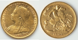 Victoria gold 1/2 Sovereign 1901 VF, KM784, S-3878. HID09801242017 © 2025 Heritage Auctions | All Rights Reserved www.HA.com/TexasAuctioneerLicenseNot...