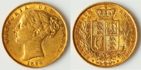 Victoria gold "Shield" Sovereign 1864 XF, KM736.2. Die #69. 22.05mm. 7.97gm. HID09801242017 © 2025 Heritage Auctions | All Rights Reserved www.HA.com/...