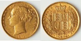 Victoria gold "Shield" Sovereign 1871 XF, KM736.2. Die #52. 22.05mm. 7.98gm. HID09801242017 © 2025 Heritage Auctions | All Rights Reserved www.HA.com/...