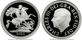 Charles III Proof Sovereign 2025 PR70 Ultra Cameo NGC, Tower mint London, KM-Unl. Mintage: 1,300. First silver Proof Sovereign issued by the Royal Min...