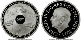 Charles III silver Proof "James Bond 60th Anniversary" 2 Pounds (1 oz) 2024 PR70 Ultra Cameo NGC, Celebrating Six Decades of 007. HID09801242017 © 202...