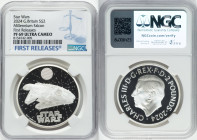 Charles III silver Proof "Millennium Falcon" 2 Pounds (1 oz) 2024 PR69 Ultra Cameo NGC, Mintage: 3,010. Star Wars series. First Releases. HID098012420...