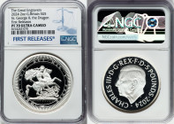Charles III silver Proof "St. George & the Dragon" 5 Pounds (2 oz) 2024 PR70 Ultra Cameo NGC, Mintage: 3,060. Great Engravers series. Celebrating Bene...