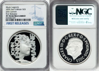 Charles III silver Proof "John Lennon" 5 Pounds (2 oz) 2025 PR70 Ultra Cameo NGC, Music Legends series. First Releases. HID09801242017 © 2025 Heritage...