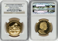 British Dependency. Elizabeth II gold High Relief Proof "Donatello's Chellini Madonna - Birth of Christ" Crown 2011-PM PR69 Ultra Cameo NGC, Pobjoy Mi...