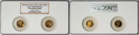 British Dependency. Elizabneth II Pair of Certified gold 1/4 Angels Proof Set 2009 PR69 Ultra Cameo NGC, 1) "Archangel Michael with Spear" 1/4 Angel (...