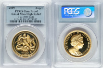 British Dependency. Elizabeth II gold High Relief Proof Angel (1 oz) 2009-PM Gem Proof PCGS, Pobjoy mint, KM1466. 25th Anniversary privy mark. HID0980...