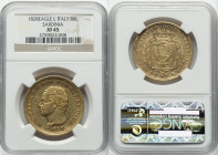 Sardinia. Carlo Felice gold 80 Lire 1828 (Eagle)-L XF45 NGC, Turin mint, KM123.1. Lustrous yellow-gold example of this rare date in the series with a ...