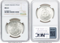 Estados Unidos 8-Piece Lot of Certified Pesos NGC, 1) Peso 1924-M - MS61 2) Peso 1923-M - MS61 3) Peso 1935-M - MS62 4) Peso 1944-M - MS65 5) Peso 193...