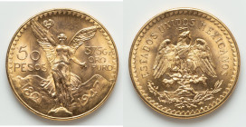 Estados Unidos gold 50 Pesos 1947 UNC, Mexico City mint, KM481. Centennial of Independence. 37mm. 41.64gm. HID09801242017 © 2025 Heritage Auctions | A...