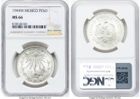 Estados Unidos 4-Piece Lot of Certified Assorted Pesos MS66 NGC, 1) Peso 1944-M - MS66 2) Peso 1940-M - MS66 3) Peso 1938-M - MS66 4) Peso 1932-M - MS...