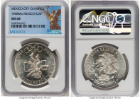 Estados Unidos Pair of Certified Assorted Issues NGC, 1) "Mexico City Olympics" 25 Pesos 1968-Mo - MS68, KM479 2) Peso 1944M - MS67, Mexico City mint,...