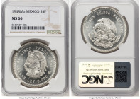 Estados Unidos 3-Piece Lot of Certified Assorted Issues NGC, 1) 5 Pesos 1948-Mo - MS66, Mexico City mint, KM465 2) Peso 1944-M - MS67, Mexico City min...