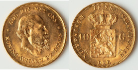 Willem III gold 10 Gulden 1875 UNC, Utrecht mint, KM105. 22.5mm. 6.72gm. HID09801242017 © 2025 Heritage Auctions | All Rights Reserved www.HA.com/Texa...