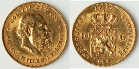 Willem III gold 10 Gulden 1875 XF (Cleaned), Utrecht mint, KM105. 22.5mm. 6.70gm. HID09801242017 © 2025 Heritage Auctions | All Rights Reserved www.HA...