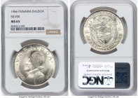Republic Pair of Certified Assorted silver Issues NGC, 1) Balboa 1966 - MS65 KM27 2) 1/2 Balboa 1962 MS65 NGC, KM12.2 British Royal mint. HID098012420...