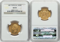 Luiz I gold 5000 Reis 1887 AU55 NGC, KM516. Ample remaining detail and delicately lustered. HID09801242017 © 2025 Heritage Auctions | All Rights Reser...