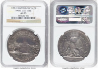 Basel. City "City View" Taler 1785-H AU53 NGC, KM179, Dav-1755. The steel-gray patina is bolstered by an undercurrent of luster that spills out over t...